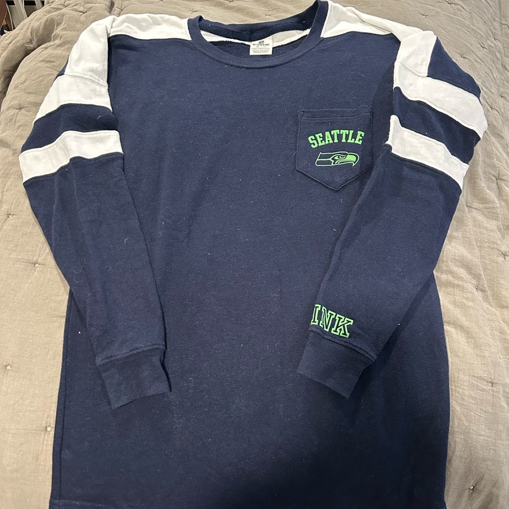 Victoria's Secret Long Sleeve Shirt - Navy and White